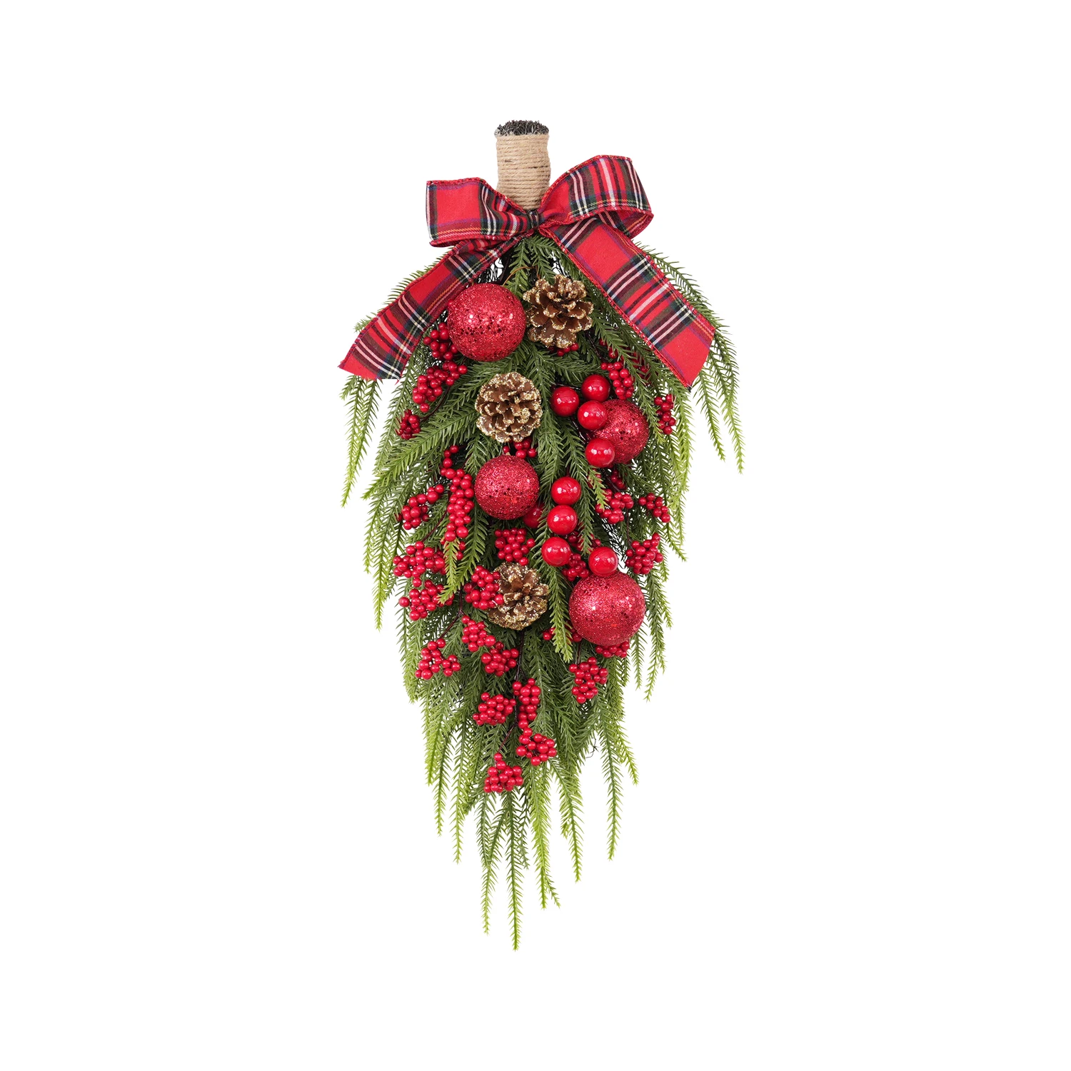 Christmas Wreath with Christmas Ball Artificial Wreath Window Wall Door Hanging Garlands Rattan Home Christmas Decoration