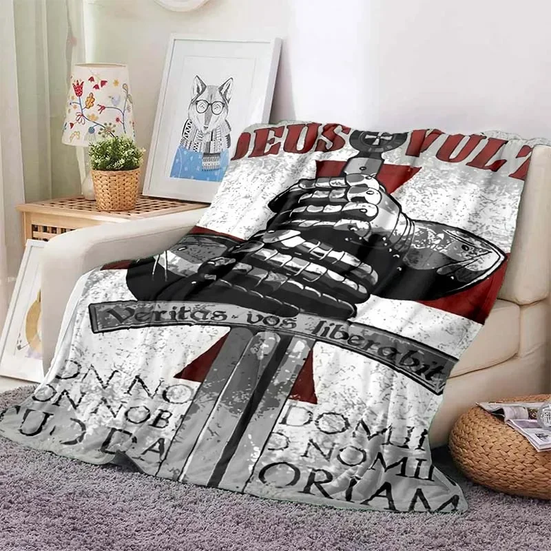 

Cavalier Knight Templar Crusaders Games Soft Plush Blanket,Flannel Blanket Throw Blanket for Living Room Bedroom Bed Sofa Picnic