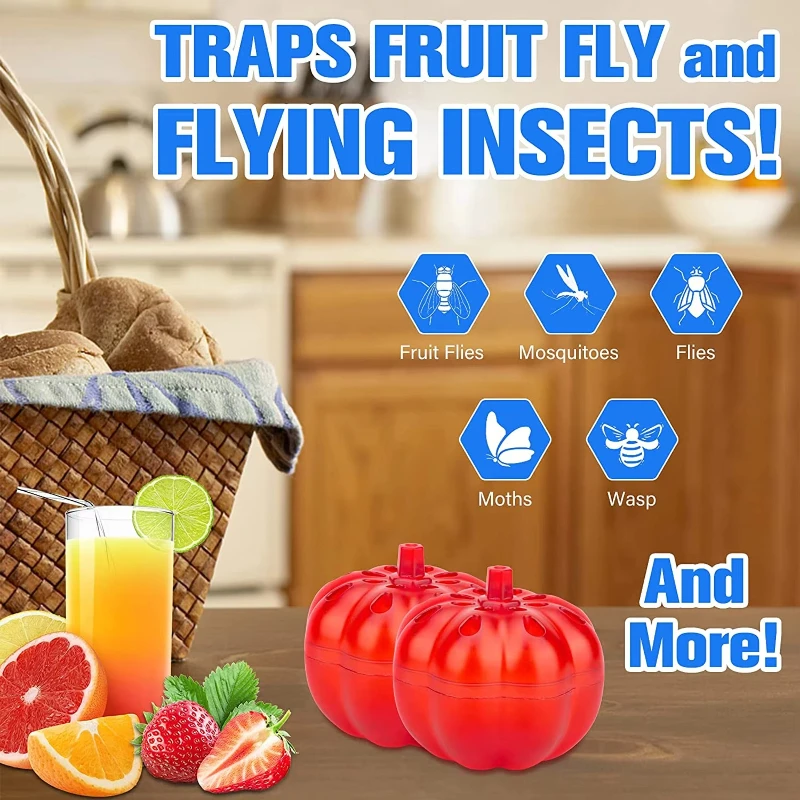 

Reusable Fruit Fly Trap Food Type Indoor & Outdoor Fly Catcher Pest Control Orchard Insect Trap for Home Garden
