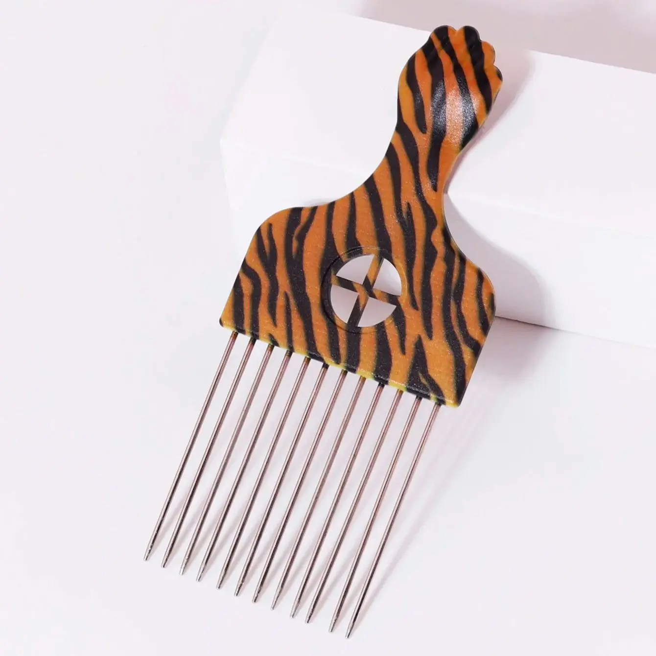 

1pc Stainless steel African comb, suitable for hair salons, home hairdressing, anti-static,special for real hair wigs