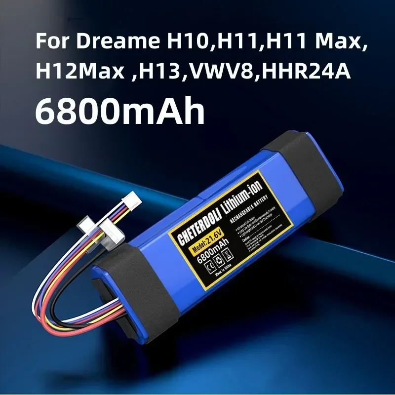 

New 6800mAh 12800mAh lithium battery For Dreame H10,H11,H11 Max,H12Max ,H13,VWV8,HHR24A Floor scrubber Rechargeable batteries