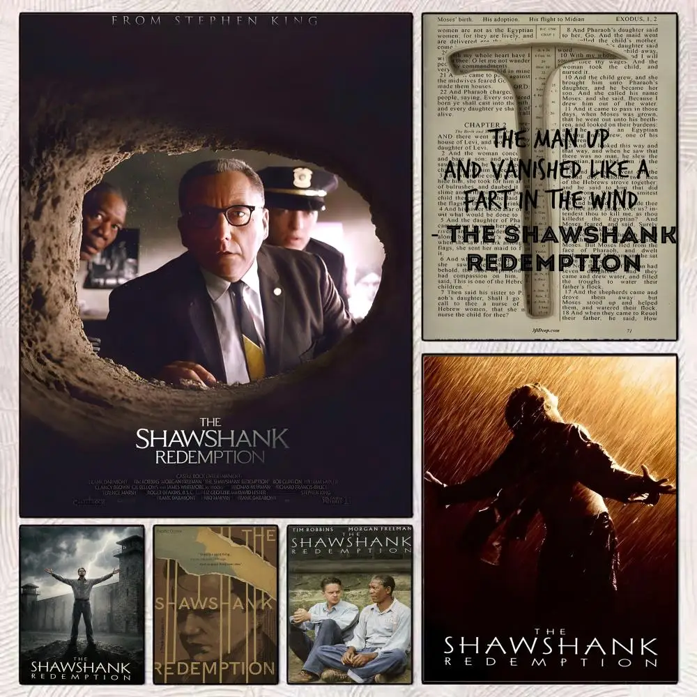 The S-Shawshank Redemption Painting Calligraphy Modern Canvas Poster Wall Art Aesthetic Bedroom Decor for Cafe Home Gift