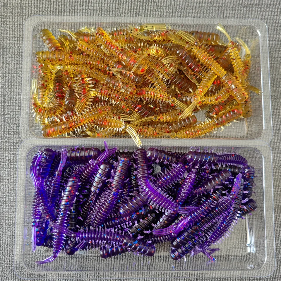 MUKUN 50PCS Mini Ajing Weiche Angeln Köder 0,45g/45mm Künstliche Swimbait Jig Wobbler Bass Köder angelgerät Weichen Köder – Detail 5