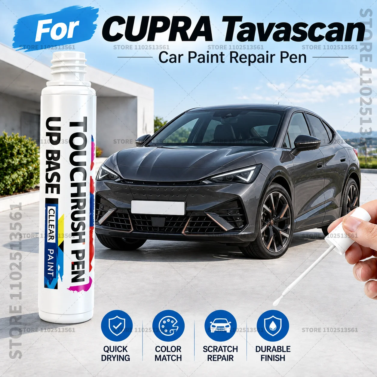 Car Scratch Repair Paint Pen Automotive Touch Up Pen Quick Dry Brush For Vehicle Paint Damage Repair For CUPRA Tavascan White
