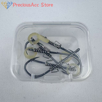 5Pcs Live Shrimp Fishing Hooks Carbon Steel Sharp Fishhook Grouper Barbed With Spring Fixed Sea Bass 2/0#3/0#4/0# Size Fishhooks