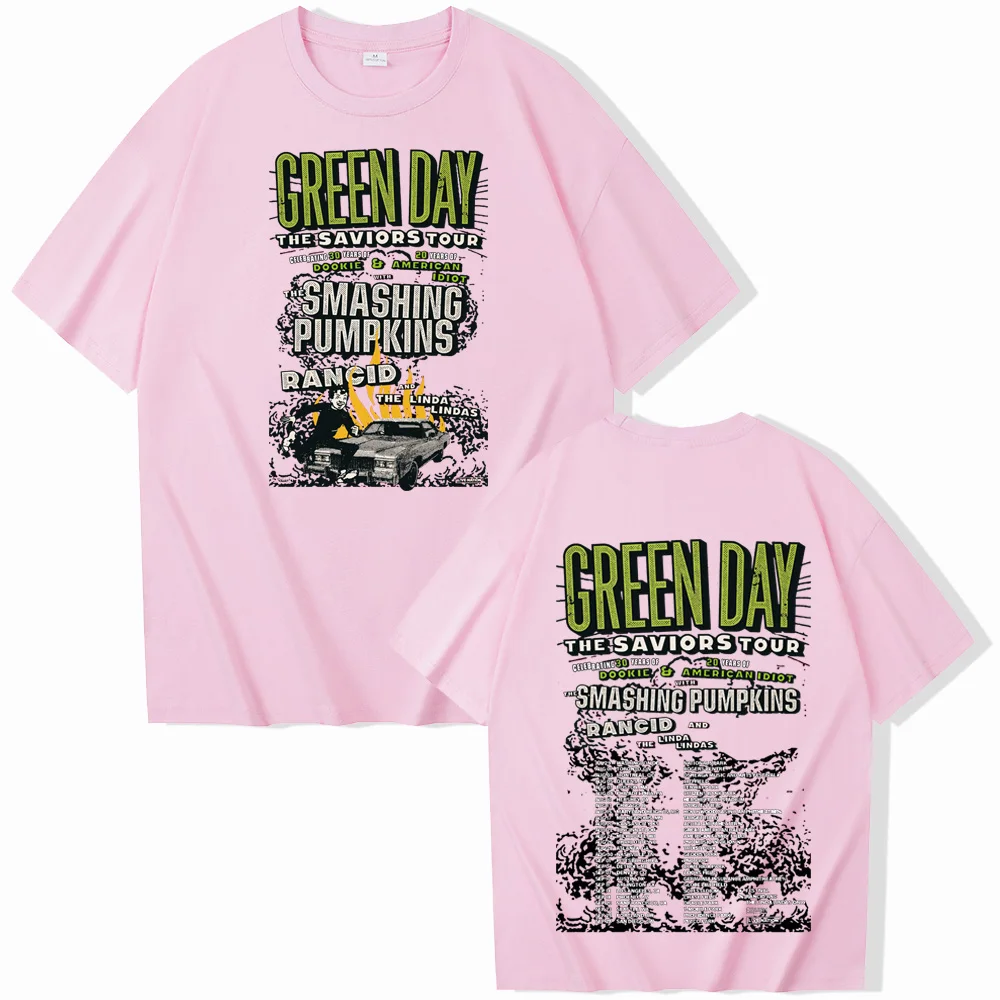 Green Day Saviors T-Shirts O-Neck Short Sleeve Shirts Fans Gift