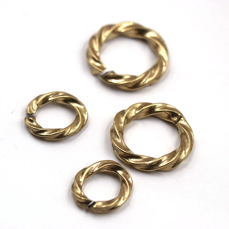 1pcs Solid Brass Open Twist O Ring Seam Round Jump Ring Key chain Garments Shoes Leather Craft DIY Connector CLOXY