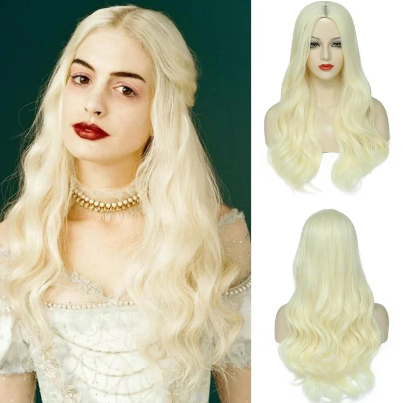 Women's 28inch Long Water Wave Synthetic Machine-Made Wig