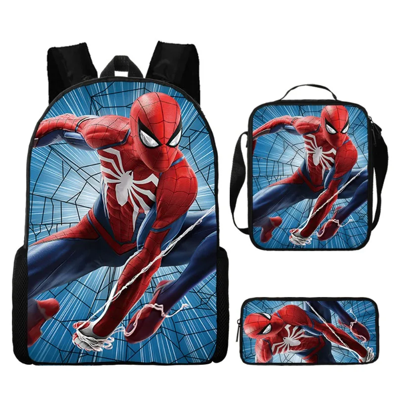 3pcs/set Marvel SpiderMan Children Schoolbag Lunch Bag Pencil Case Three Piece Set Avengers Back To School Season Gifts