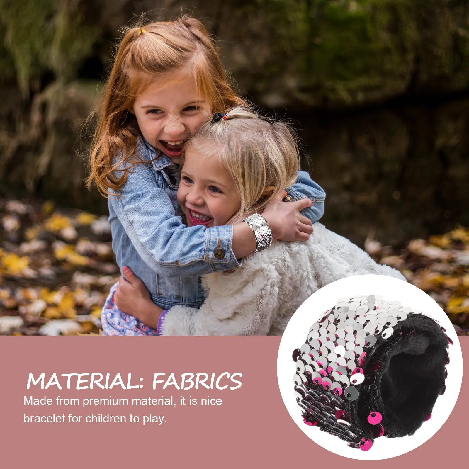 

Double Colors Sequin Slap Bracelets Rose Red Silver Kids Party Wrist Strap Festive Christmas New Year Carnival Accessory Gift