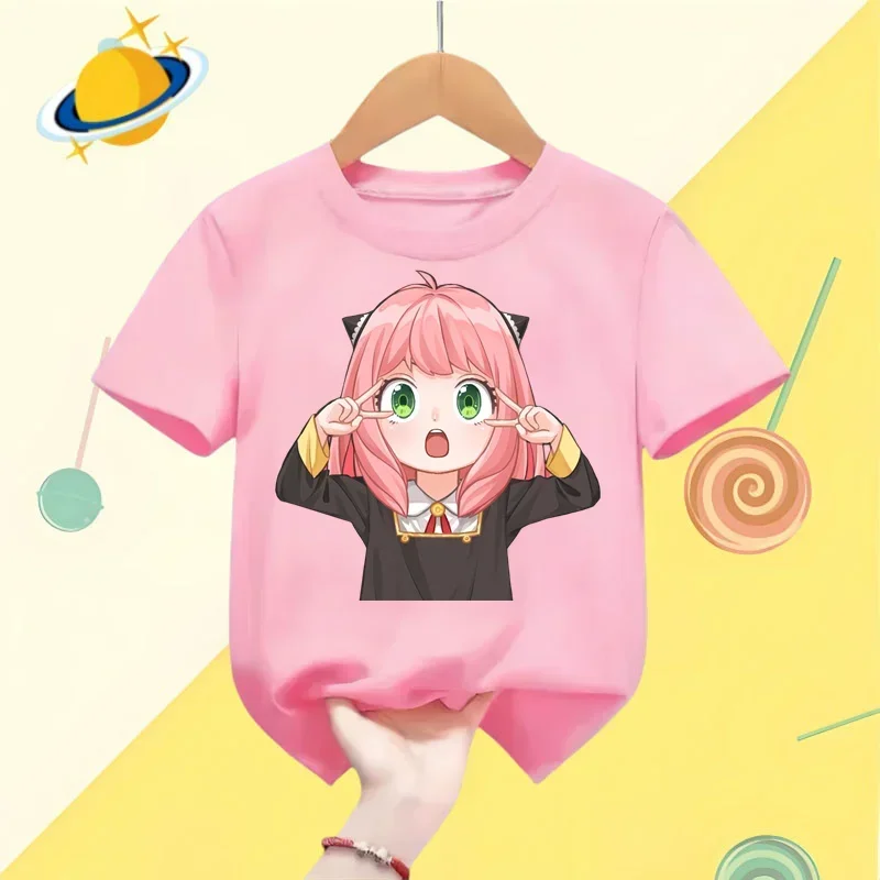 New Spy X Family Boys Girls Kids T-shirt Children\'s Clothing Kawaii Cartoon Anime Print Anya Harajuku Graphic casual top