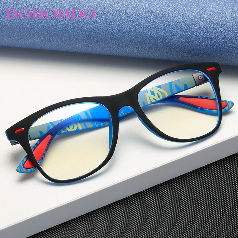 DOHOHDO 2024 New Anti Blue Computer Glasses Men Blue Light Blocking Glasses For Computer Protection Retro Gaming Optical Eyewear