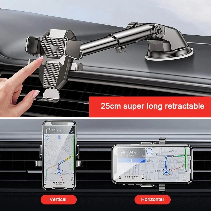2025 NEW Universal Sucker Car Phone Holder 360° Windshield Car Dashboard Mobile Cell Support Bracket for 4.0-7 Inch Smartphones