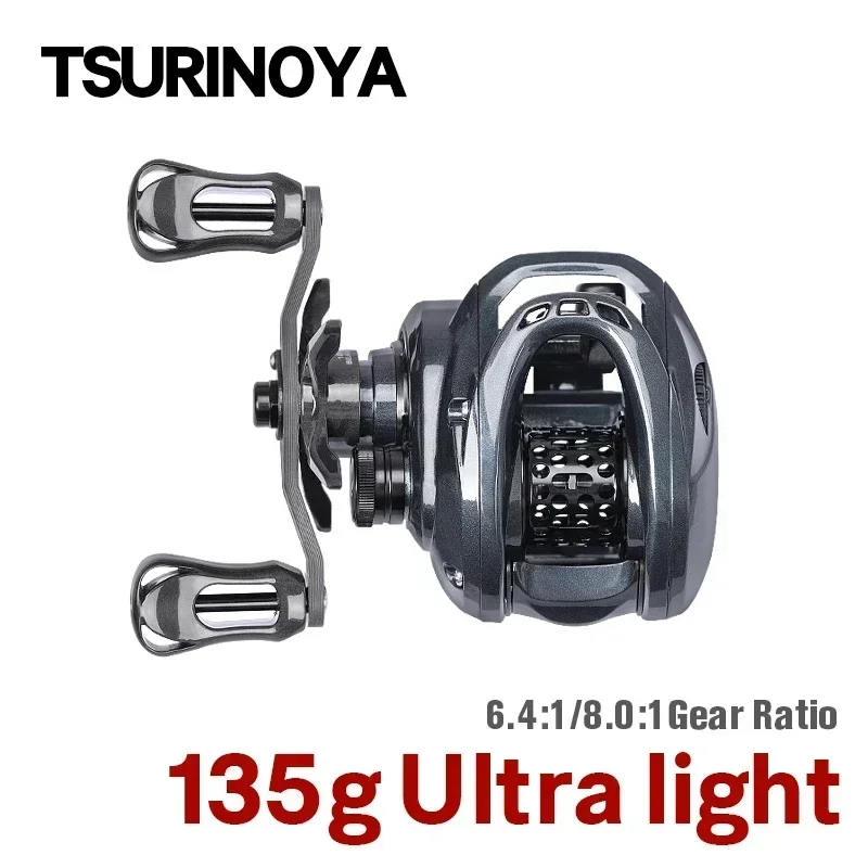 TSURINOYA 135g Baitcasting Reel GENIUS 50H ELF 50 6.5g Spool 6.4:1 8:1 Bait Finesse Light Game Casting Fishing Reel Pesca Whleel