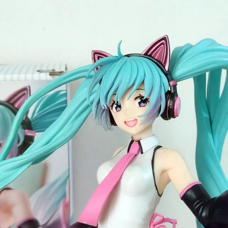 Hatsune Miku Taito Amp Birthday 2021 Happy Ver Cat Ear Figurine Nendoroid Anime Figure Model Toys for Girl Birthday Toys Hobbies