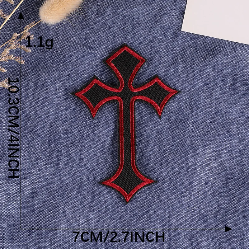 10 Stück mehrfarbige Kreuz-Stickerei-Patches, Muster, DIY-Kleidungsdekoration, Zubehör-Patch, 10,3 x 7 cm – Detail 15