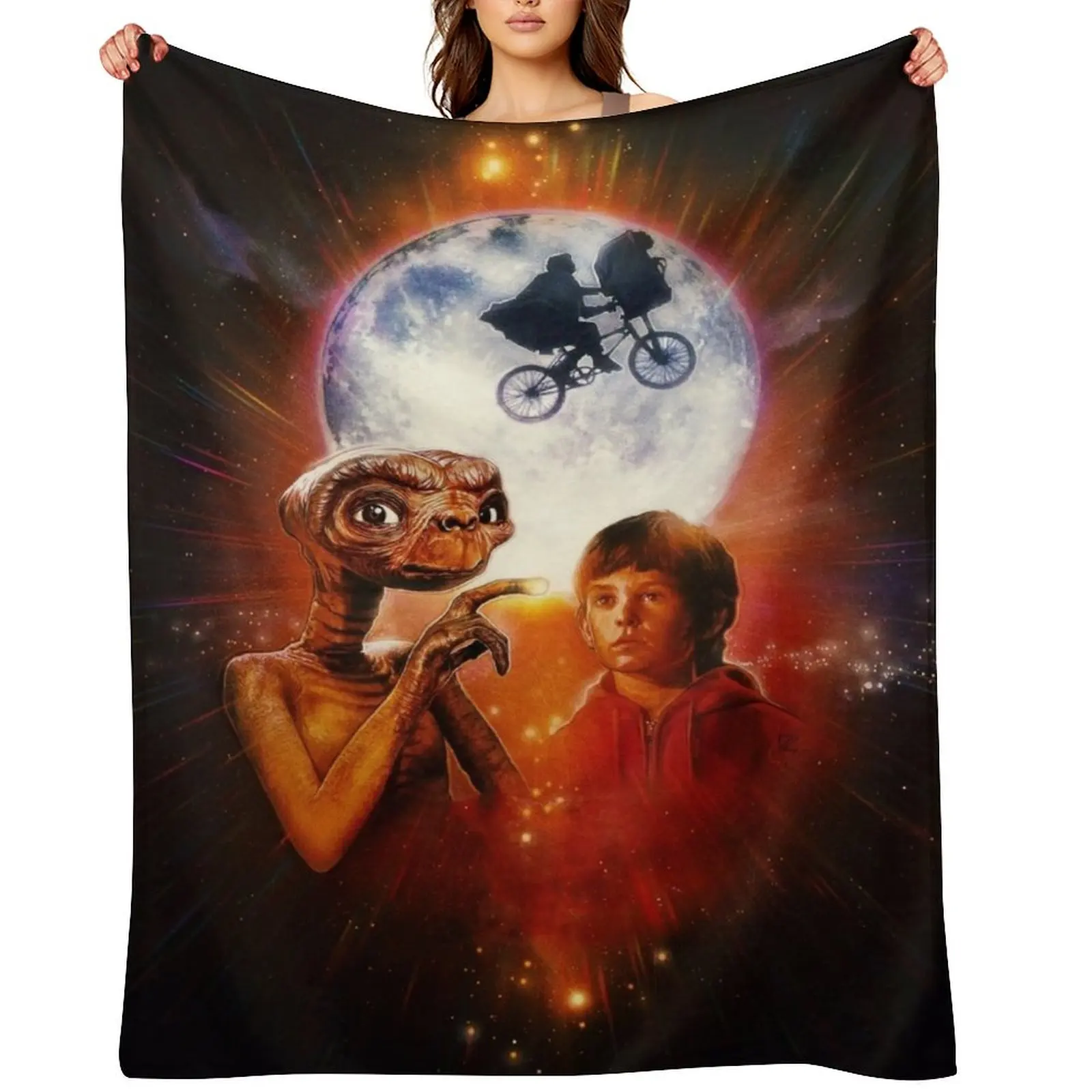 

E.T. (1982) Throw Blanket Nap Single Soft Plush Plaid For Decorative Sofa Blankets