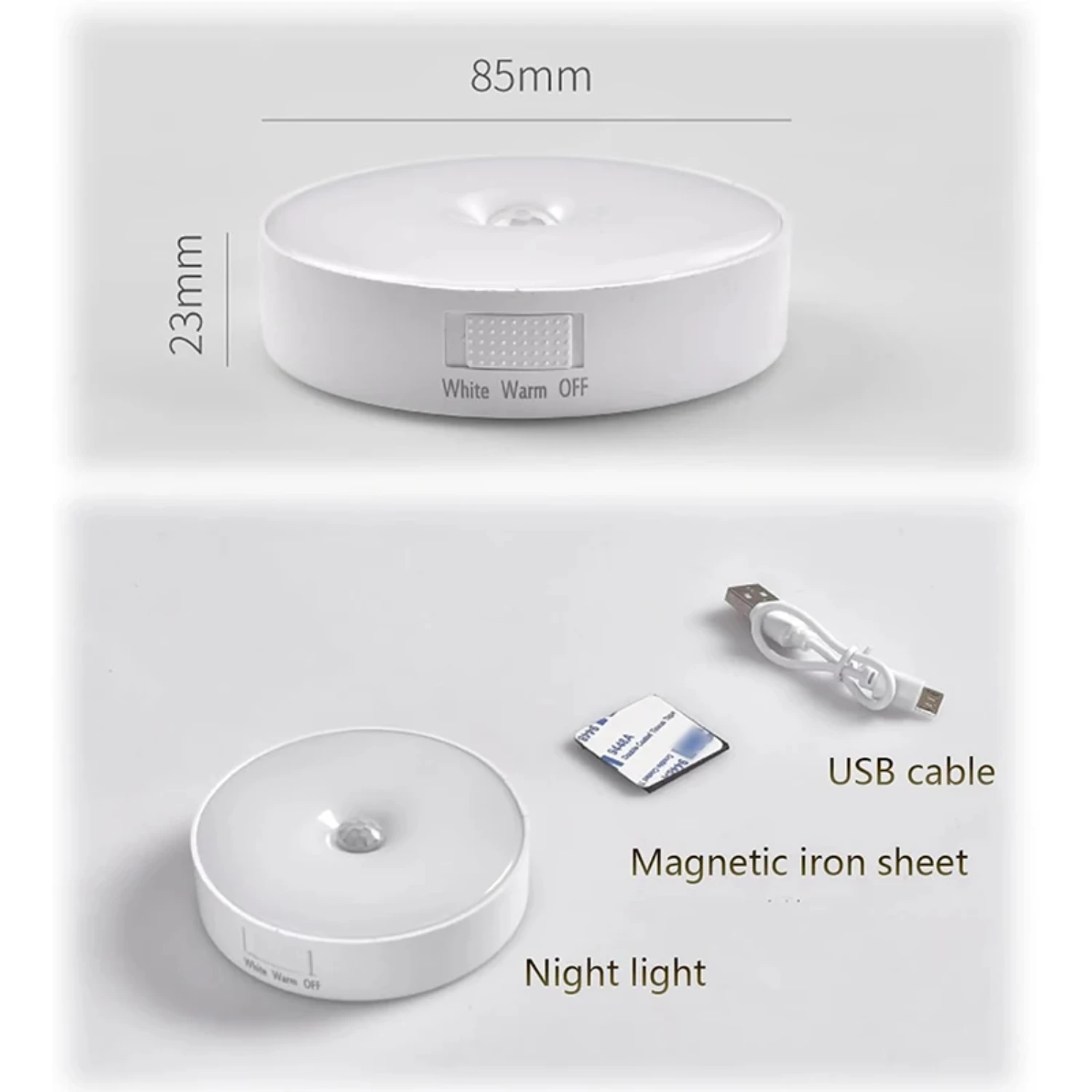 Nuova luce notturna a LED sensore di movimento luce USB ricaricabile cucina camera da letto Base applique da parete scale illuminazione lampada da notte