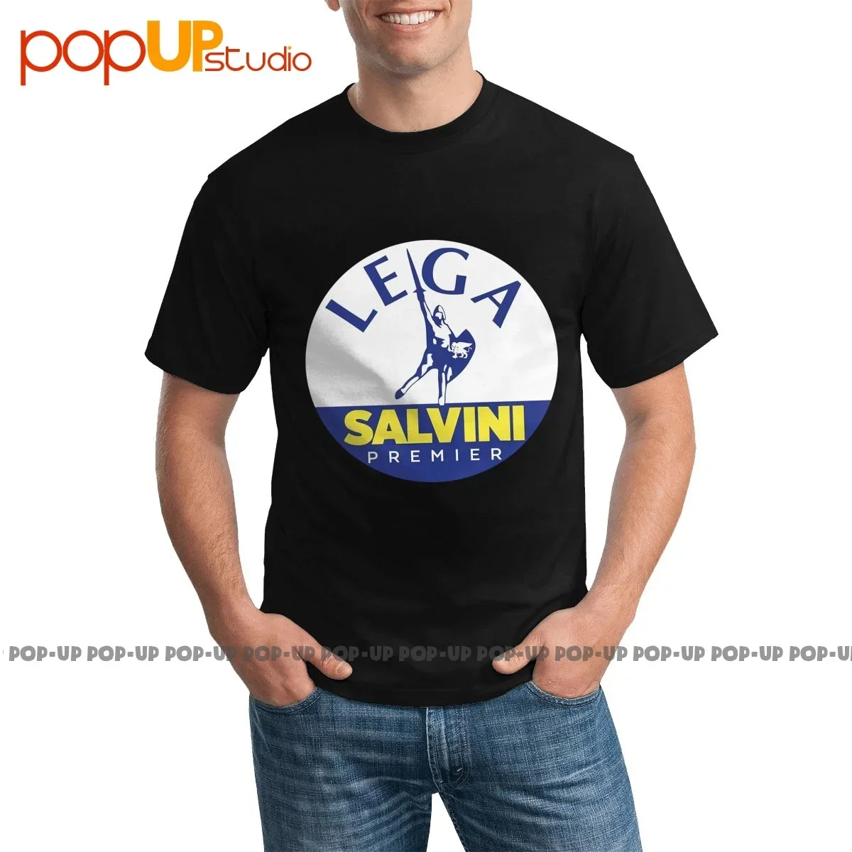 Top Lega Salvini Premier Logo Italy Italia T-shirt Trendy Splicing Hot Deals Tee Shirt