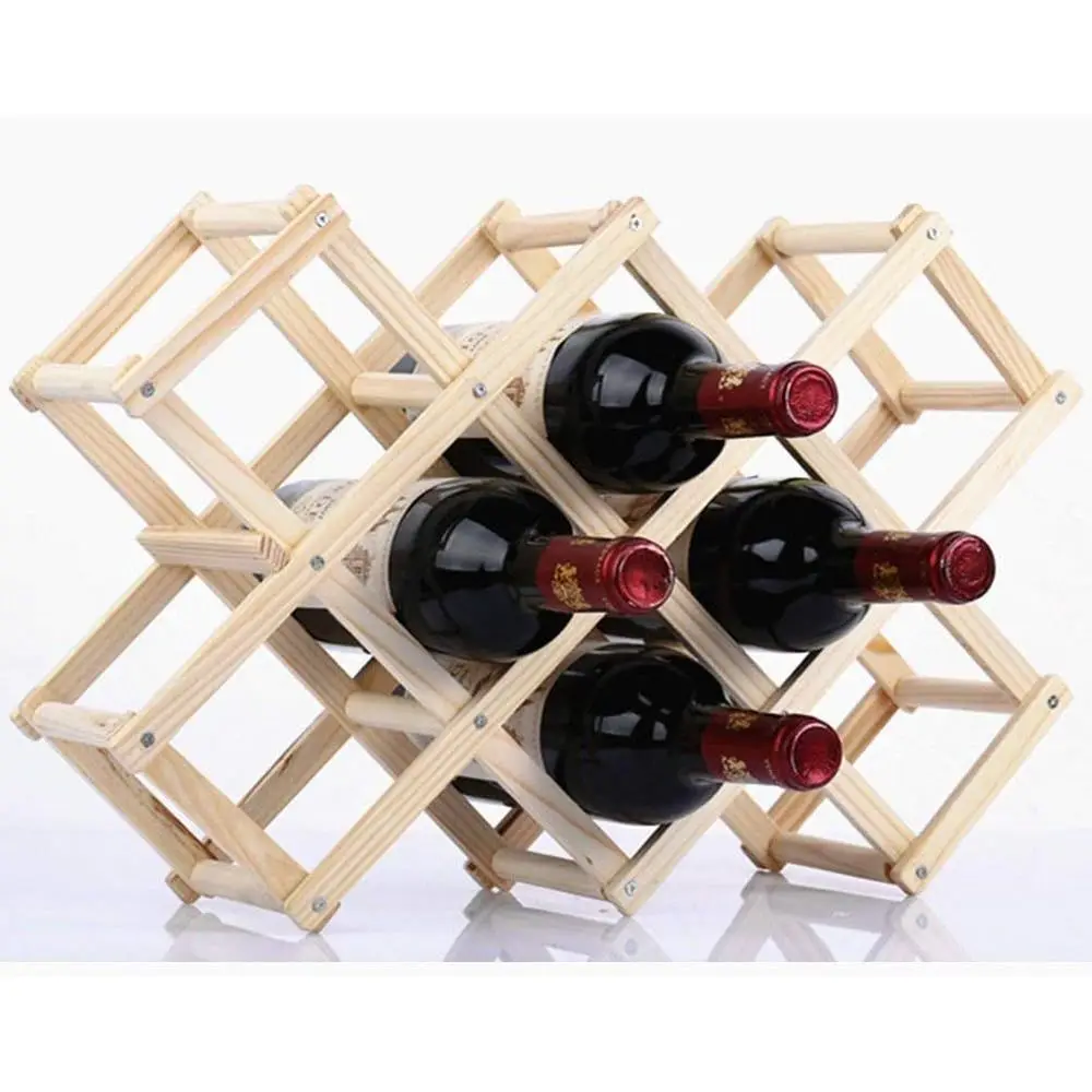 

Деревянная подставка для 10 бутылок вина, напольная или настольная, для кухни или столовой