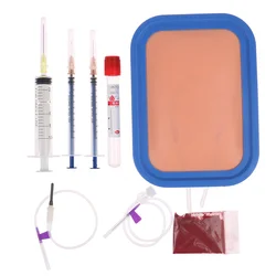 Nurses Intravenous Venipuncture IV Injection Training Silicone with Blood Returning Package Pad Silicone Wound Skin Suture Model