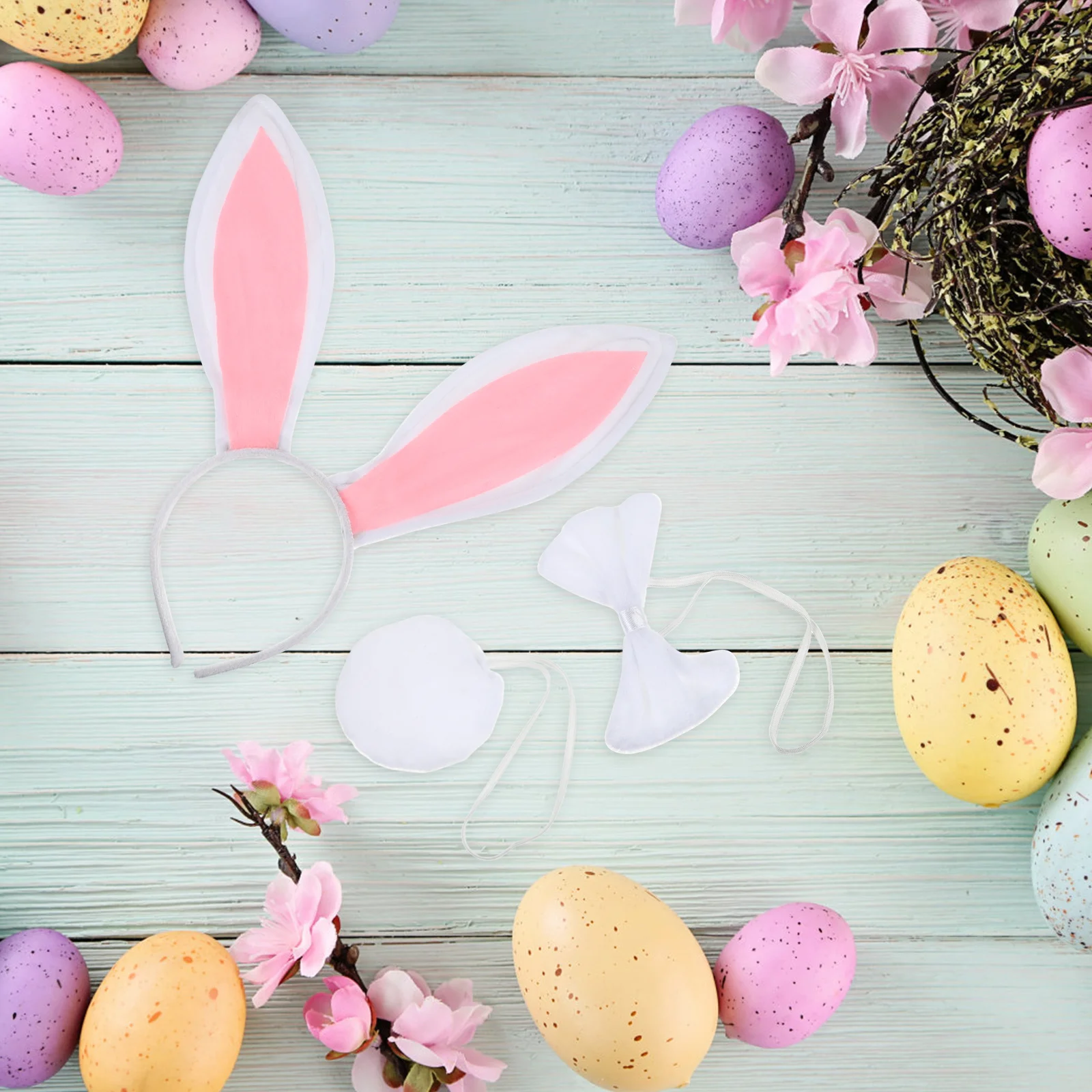 3pcs Rabbit Ear Set Bunny Headdress Cosplay Hair Hoop Easter Masquerade Kids Rabbit Ear Headdress Accessories