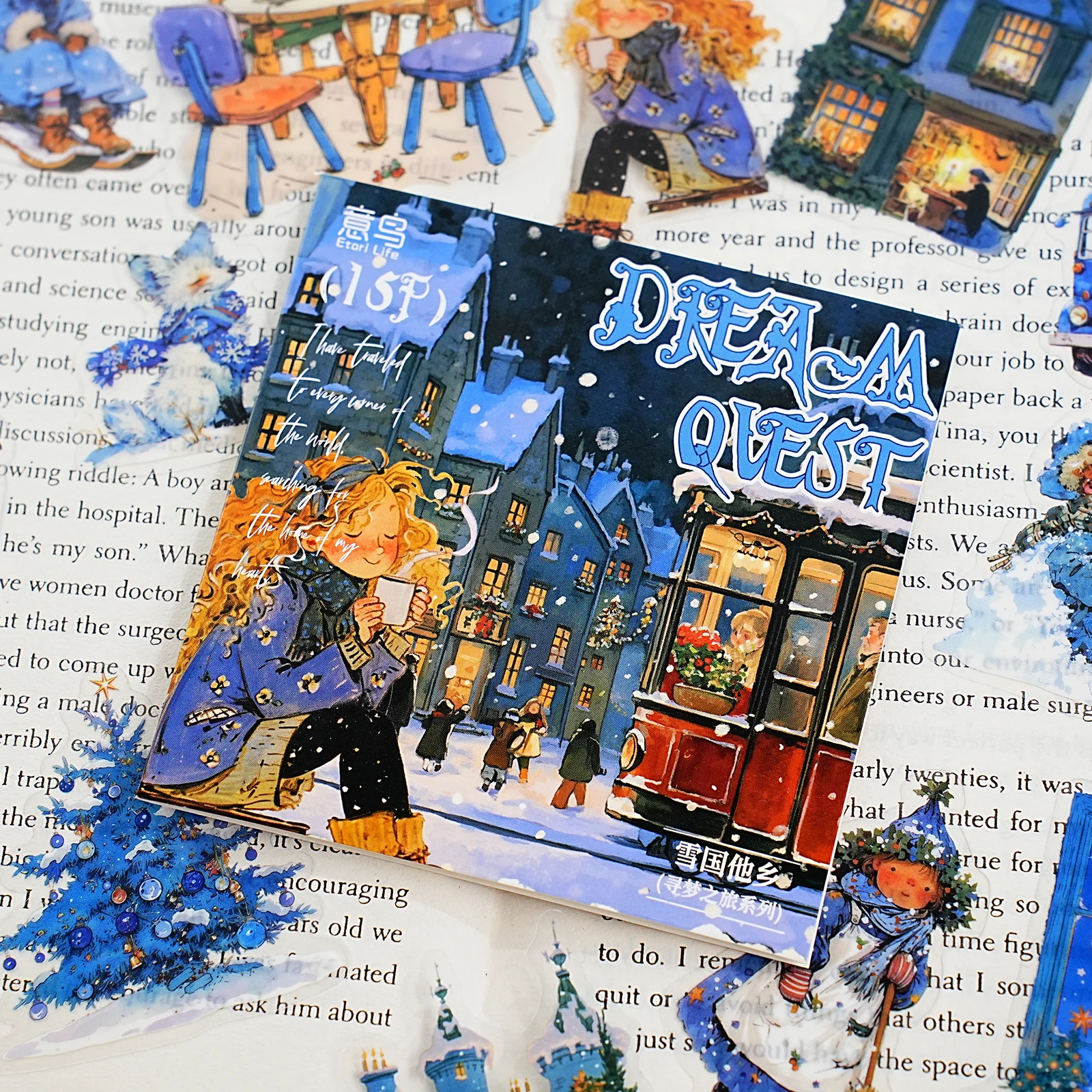 Winter Scene PET Stickers Pack, 15pcs for Laptops, Phone Cases, Suitcases, Scrapbooking DIY Decorations, Stationery Supplies
