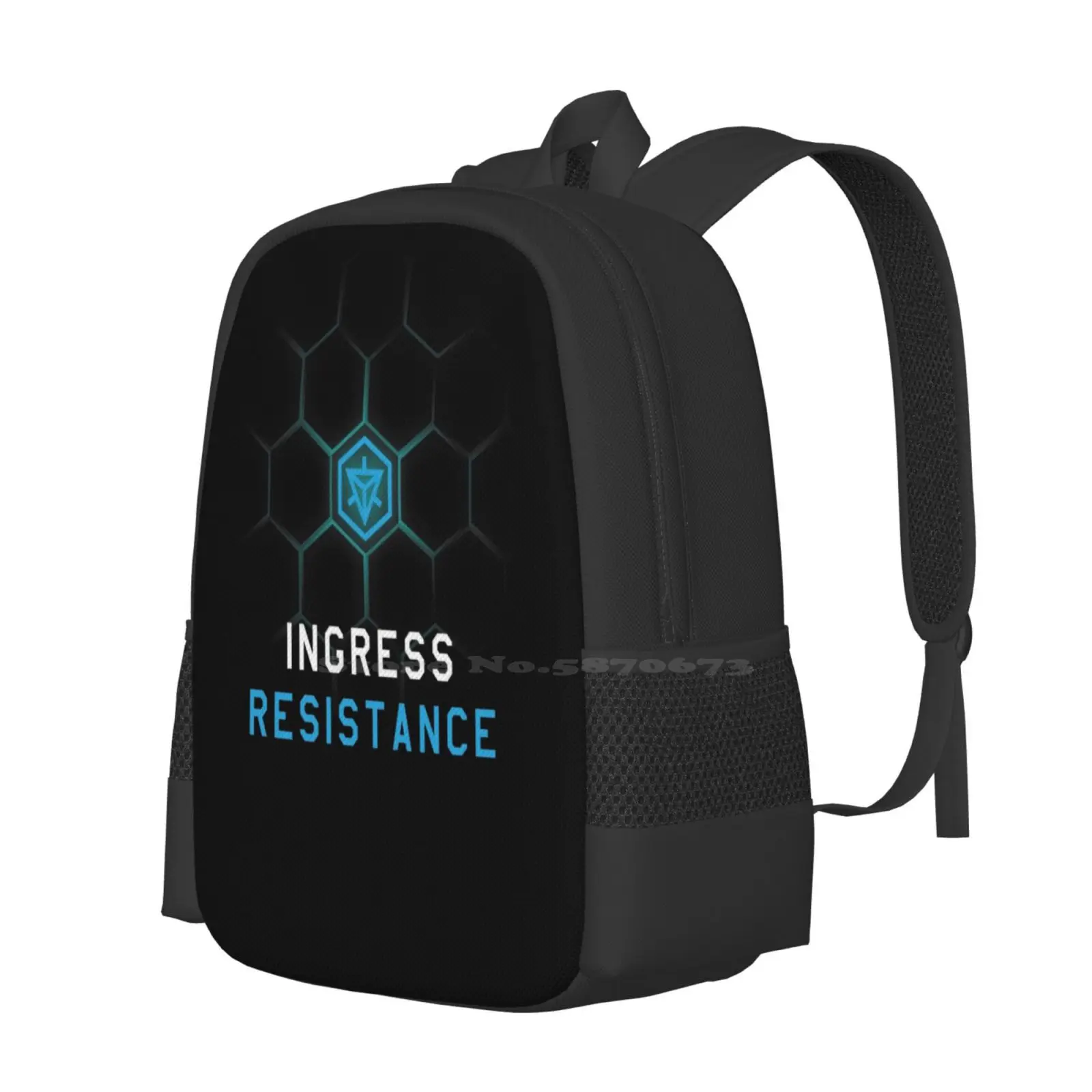 Ingress - Resistance Faction (Hexagon Design) Hot Sale Schoolbag Backpack Fashion Bags Ingress Resistance Blue Black Faction Ar