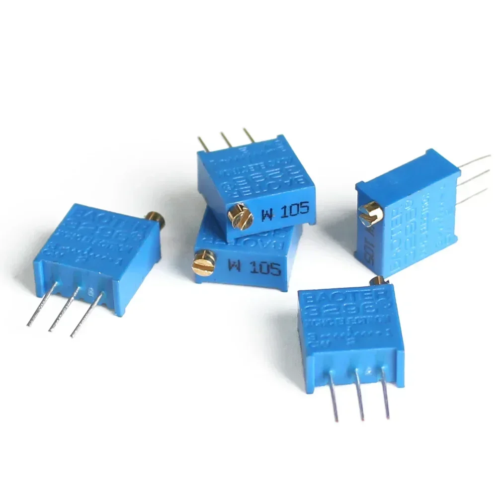 10 قطعة/المجموعة 3296 واط قابل للتعديل الجهد 1 كيلو 2 كيلو 5 كيلو 10 كيلو 20 كيلو 50 كيلو 100 كيلو 200 كيلو 500 كيلو 1 متر 3296 واط متعدد بدوره Trimpot الانتهازي الجهد #3