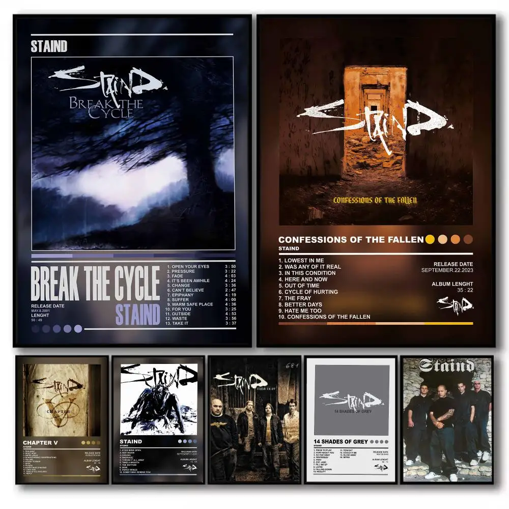 Beliebtes Band-Album S-Staind Poster PP Wanddekoration Poster Promi-Musik-Kunstdrucke Schlafzimmer Büro Geschenk