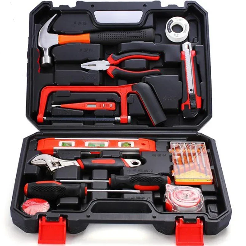 

Electrician Hand Tool Set Kit Household Tool Kit Saw Screwdriver Hammer Tape Measure Wrench Plier Spirit Level