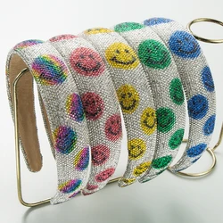 Korean Version Of Trendy, Fashionable, Retro, Sparkling Starry Rhine Stone Hoop Light Luxury Smiley Face Hair Accessories