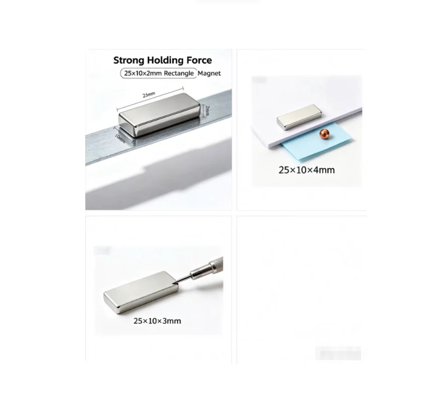 25x10x2  25x10x3  25x10x4  Strong Magnetic For Hobby Handcraft Assembly Engineering Fixing Use 25*10*2mm