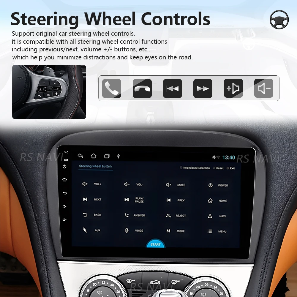 Android 16 For Benz SL R230 SL350 SL500 SL55 SL600 SL65 2001 - 2007 Carplay Auto Car Radio Player 360 Camera Plug and Play