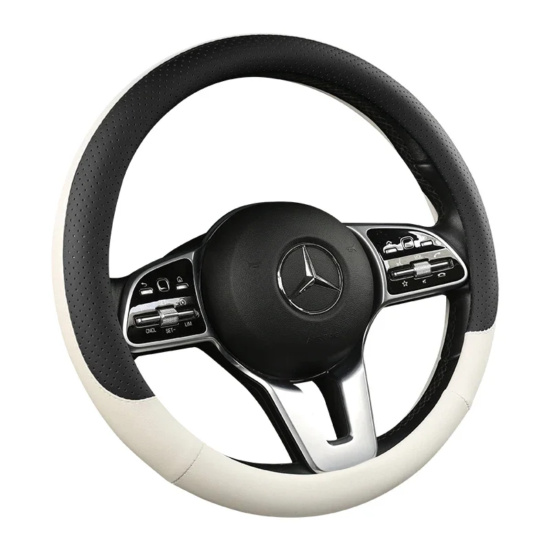 Steering Wheel Cover for Mercedes-Benz B C S E Class SLK GLB GLC GLE EQC EQE Car Accessories Genuine Leather Non-slip Sweatproof