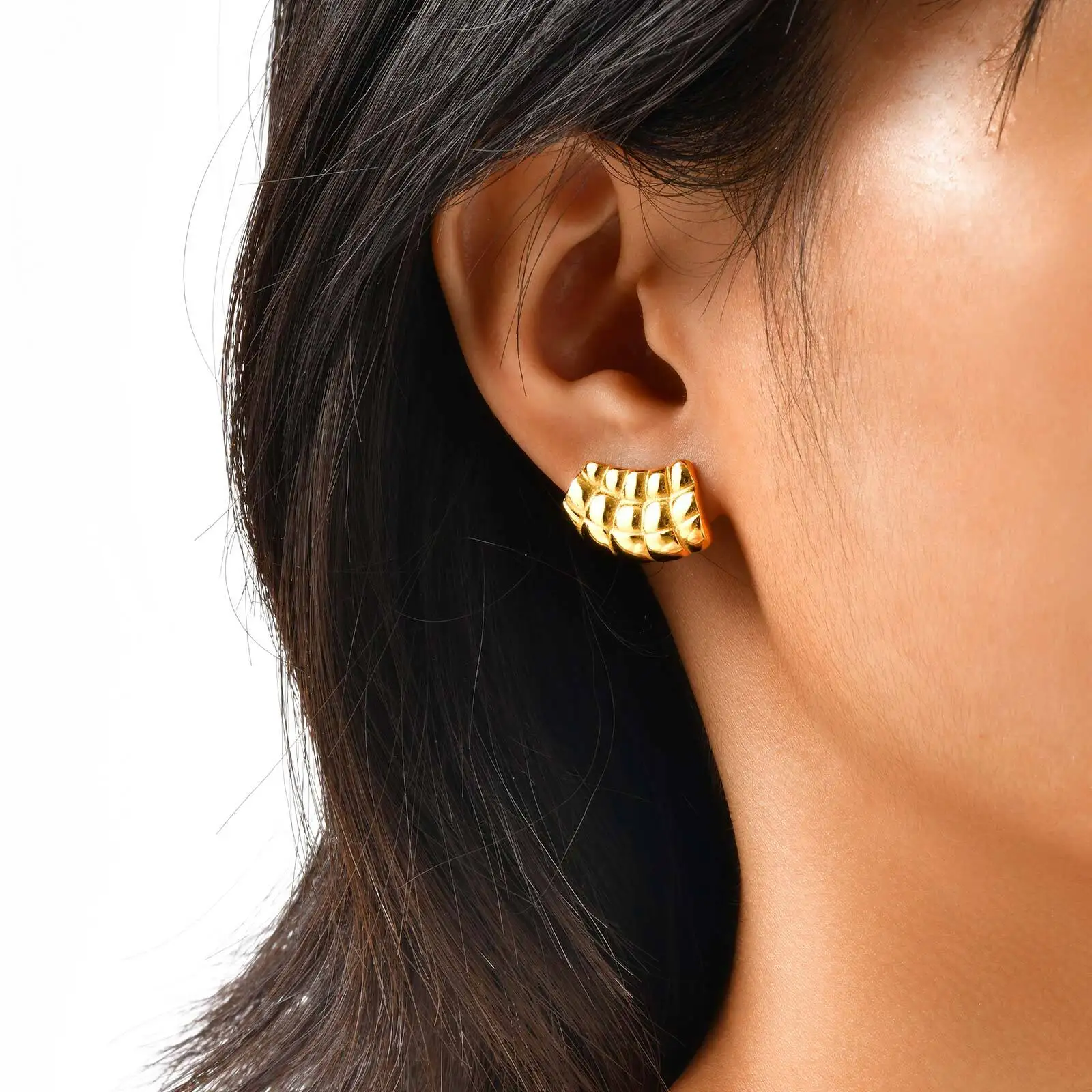 

Vnox Dainty Multilayer Stainless Steel Stud Earrings, Women's Geometric New Earrings, Daily Jewelry Party Gifts