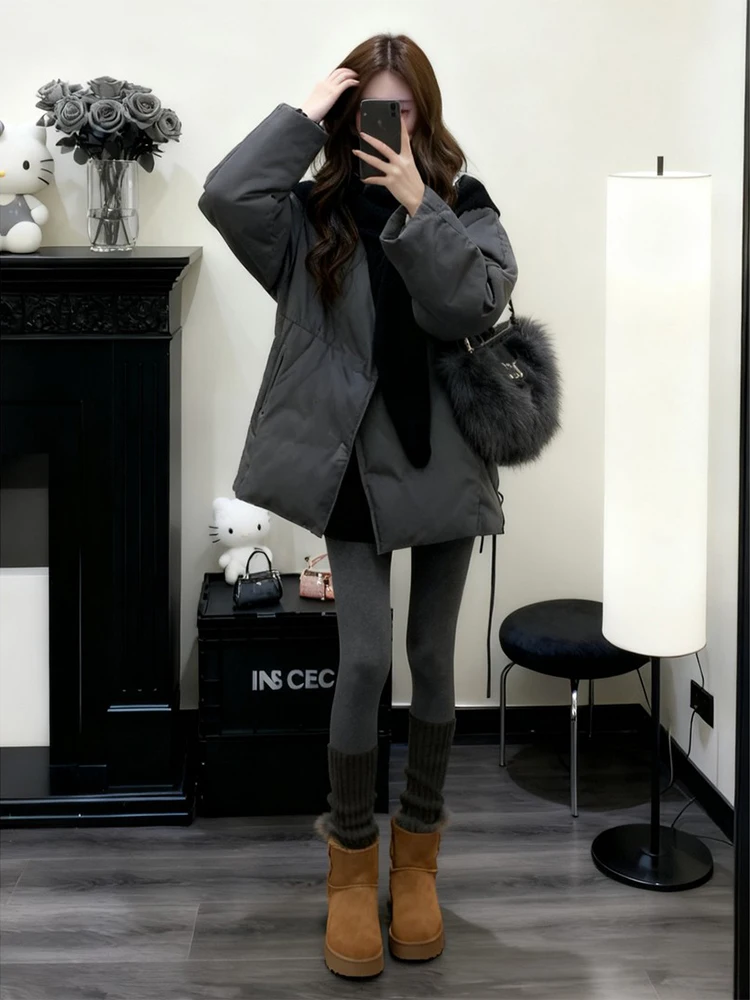 

Korean Style Puffy Sleeve Jacket Women's Thickened Cotton Coat Spring Autumn Winter Fashion Casual Stylish Outerwear
