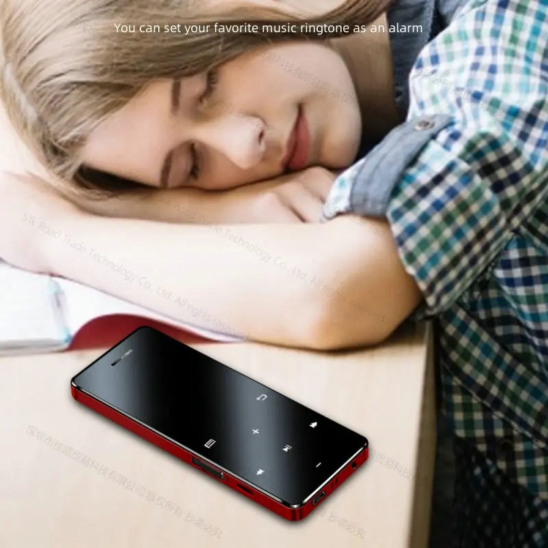 مشغل موسيقى محمول لعام 109 شاشة لمس معدنية رفيعة للغاية مع راديو هاي فاي إف إم تسجيل صوتي للكتب الإلكترونية ورياضة الركض للطلاب والكيمان MP4