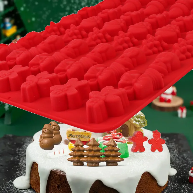 Four Types of Christmas-Themed Silicone Candy and Chocolate Molds to Choose From, Made of Food-Grade Silicone, Easy to Demold, Flexible and Durable, Can Create Various Christmas-Themed Shapes for Candy, Chocolate, Cake Decorations, Etc., for Christmas Holidays view 5