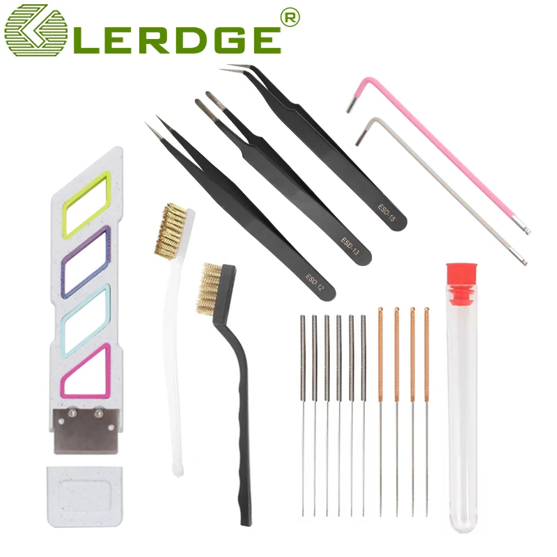 3D Printer Cleaner Tool Copper Wire Toothbrush Copper Brush Handle For Nozzle Heater Block Hotend Cleaning Hot Bed Parts