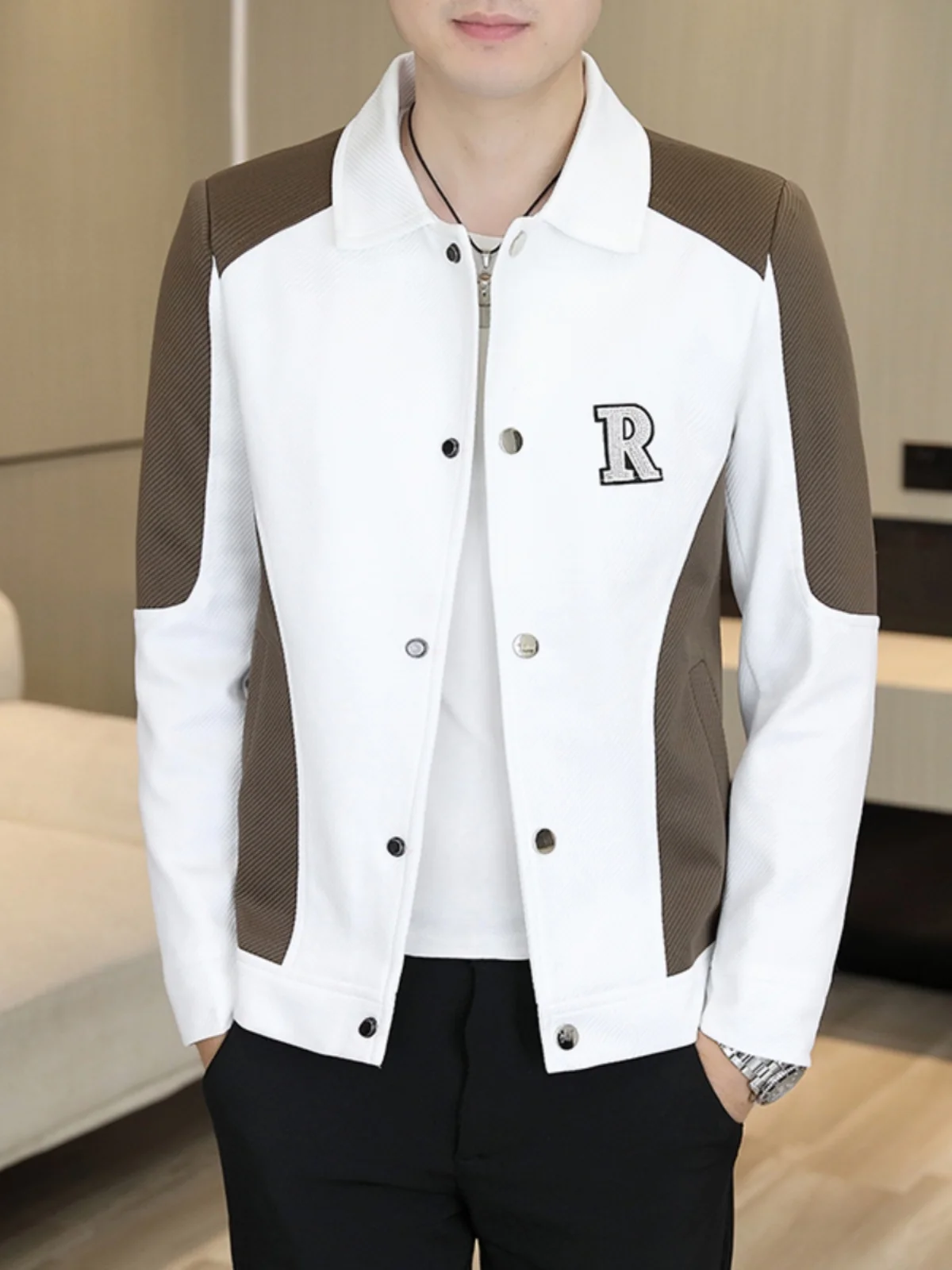 

Новый мужской шерстяной костюм-пиджак 2023 года: модный брендовый пиджак с отложным воротником, классический крой, длинный рукав, приталенный силуэт, весна-осень