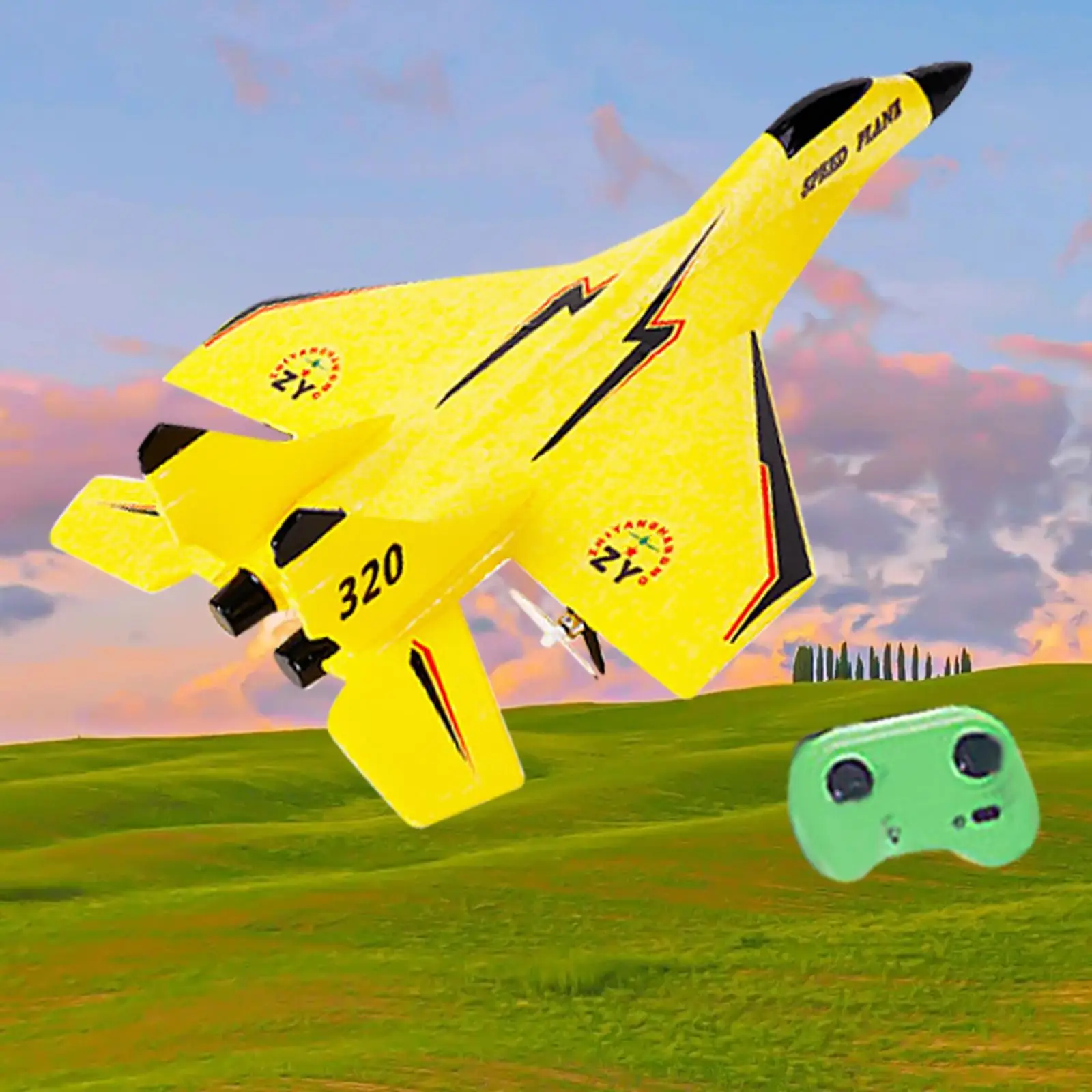 RC Plane Toy Foam Remote Control Aircraft Jet Airplane Model Toys for Park Gift Camping Activity for Kids and Adults