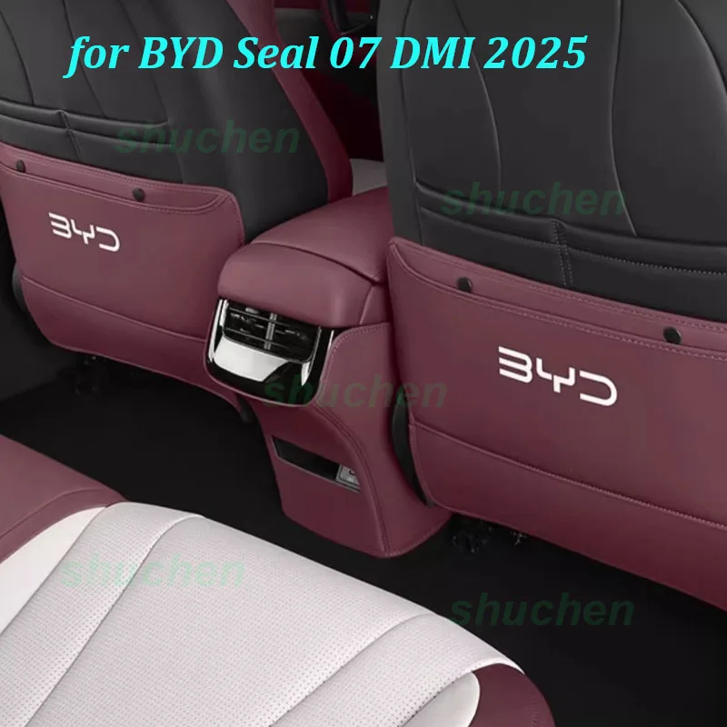 

Car Rear Row Anti-kick Cover for BYD Seal 07 DMI 2025 Seat Back Kick Leather Protector Cover Dirt-proof Interior Accessories