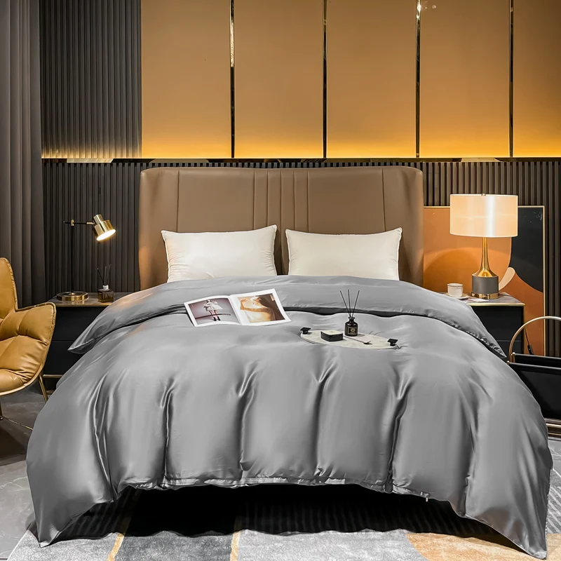 Luxurious Mulberry Silk Duvet Cover Pure Real Silk Quilt Cover Soft Breathable Cover 230*260 Full Queen King Size Duvet Cover