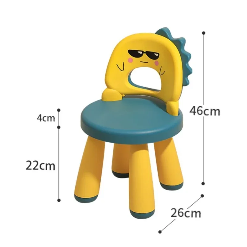 Cute Cartoon Children\'s Chair Plastic Thickened Kindergarten Baby Chairs Non Slip Household Seats Backchair Cosy Kids Chair