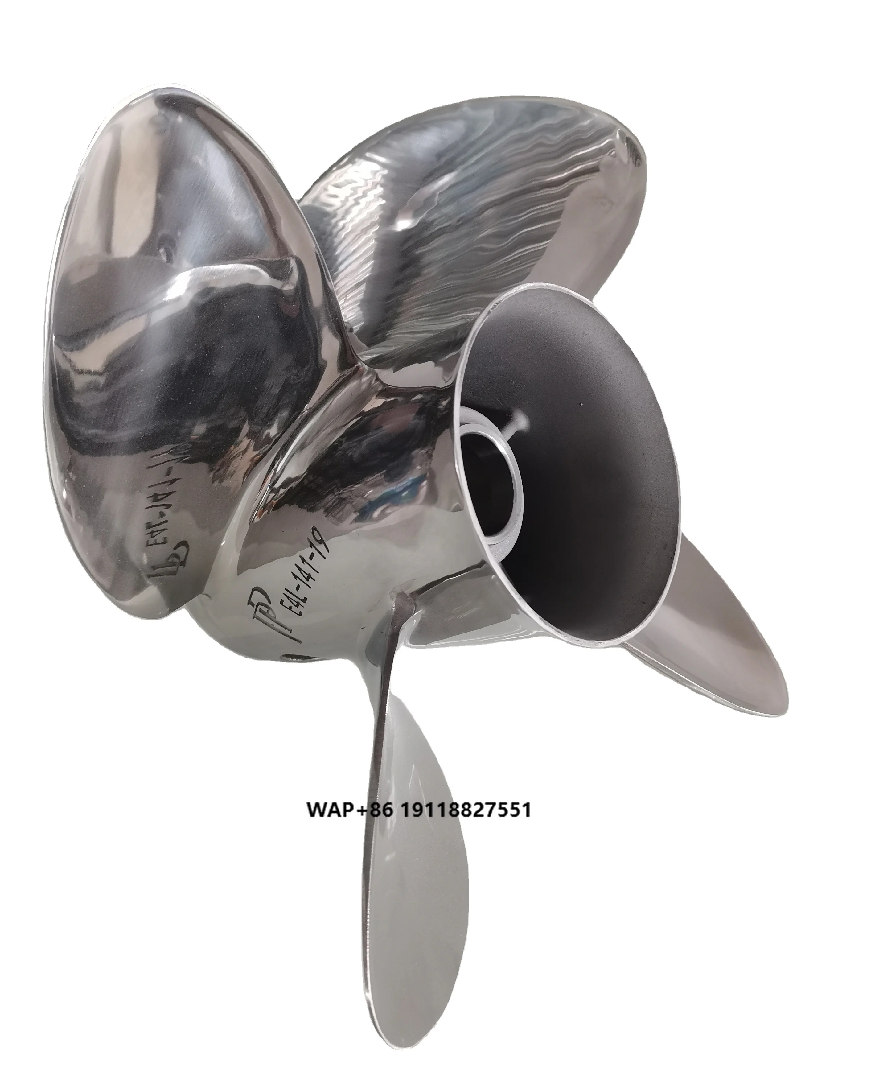 

4 Blades 14 1/8X19 LH Interchangeable Stainless Steel Boat Propeller OUTBOARD PROPELLER MARINE Underwater PROPELLER