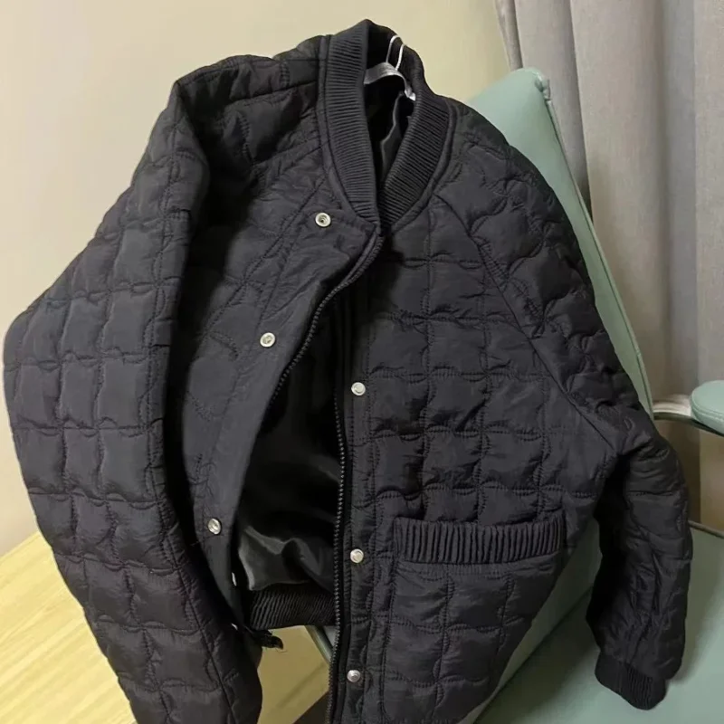 

Round Neck Women's Cardigan Casual Top Solid Color Zipper Pocket Button Long Sleeve