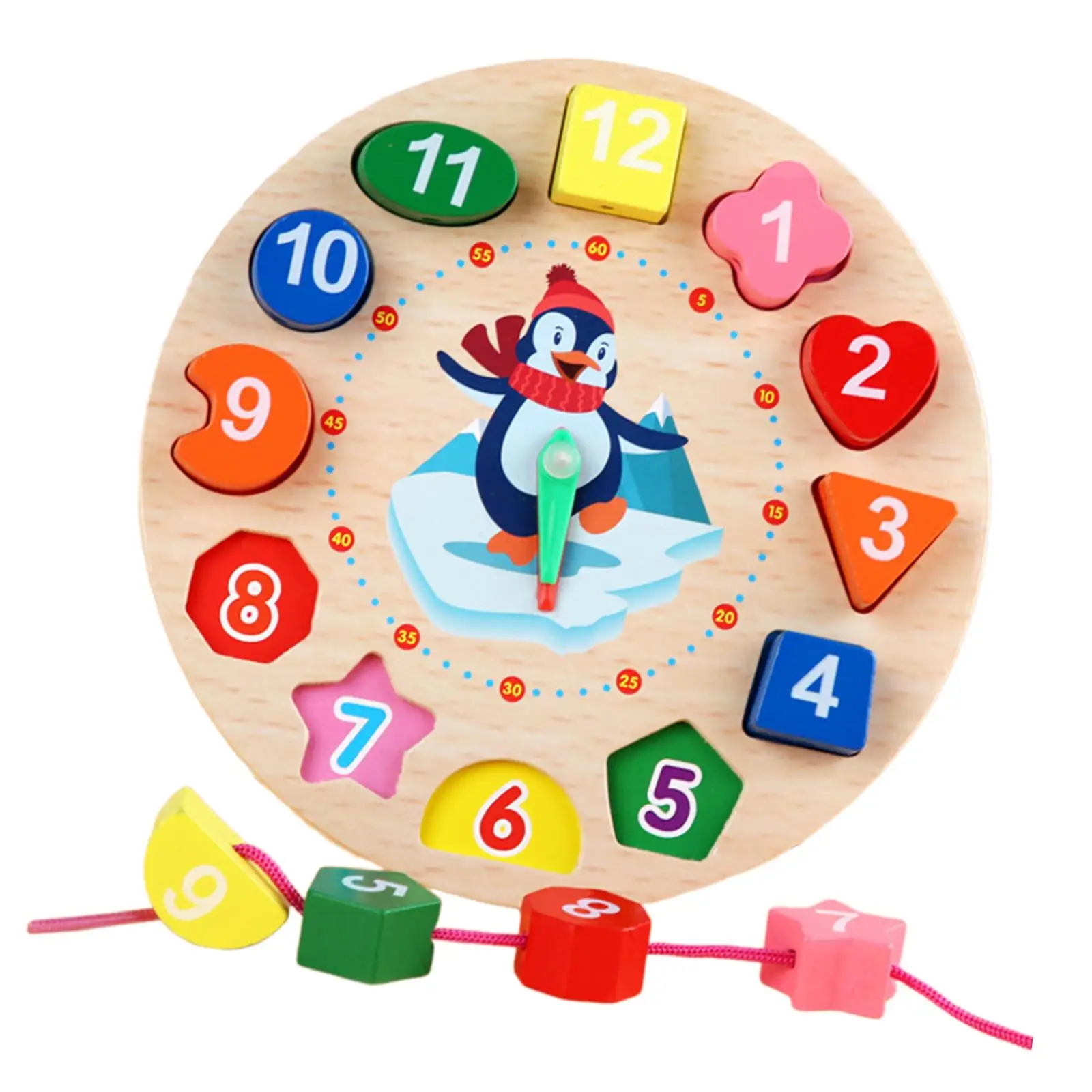 Houten vorm Kleursorteerklok Nummerblokken Puzzel Unieke kinderen leren voor kinderen Kleuterschool Baby Leuk cadeau Kleuterschool