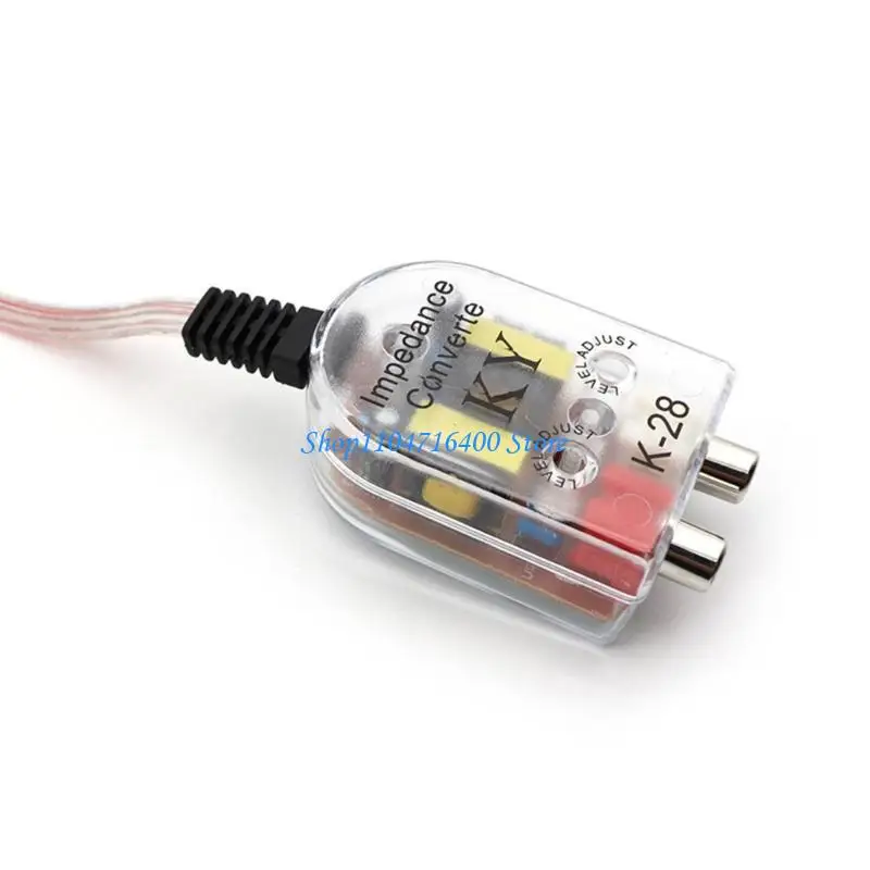 y1gd 12V Stereo Impedance Converter High-Low Line Car Stereo Filter 2 Channel