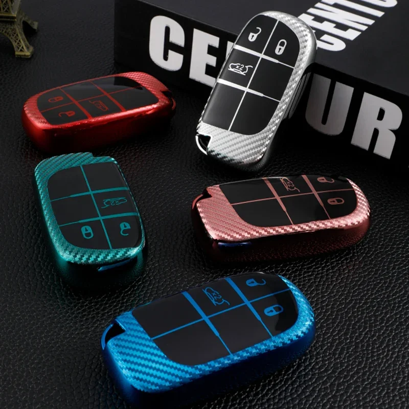 Car Smart Key Cover Case Fob Bag Keychain for Jeep Renegade Compass Frand Cherokee Dodge Journey Charger Chrysler 200 300 300C